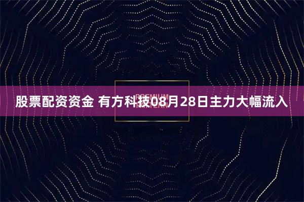 股票配资资金 有方科技08月28日主力大幅流入