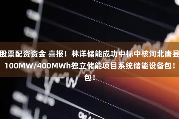 股票配资资金 喜报！林洋储能成功中标中核河北唐县100MW/400MWh独立储能项目系统储能设备包！